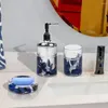 Conjunto acessório de banho 5 peças Banheiro Higiene Pessoal Escova de Dentes Copo Escova de Vaso Lixeira Caixa de Sabonete Desinfetante de Mão Garrafa Acessórios de Decoração