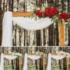 Flores decorativas arco de casamento artificial rosa flor swag para decoração aniversário pétala de seda acessórios porta parede