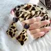 Boucles d'oreilles pendantes Vintage léopard en peluche pour femmes, boucles d'oreilles géométriques en ligne, bijoux d'oreille de tempérament de célébrité en ligne, vente en gros