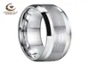 Anillo de boda de carburo de tungsteno para hombres y mujeres de 8MM con centro cepillado pulido biselado ajuste cómodo 2107012589512