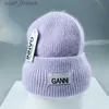 Beanie / Skull Caps 2023 Sólido Espessado Malha C Macio Pele de Coelho Real Três Dobras Estilo Macio Beanie Chapéu La Outono Inverno Esporte Ao Ar Livre Quente CL231202