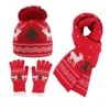 Sciarpe Natale Donna Inverno Cappello di lana Sciarpa Guanto Tre pezzi Addensare Maglia scozzese Elastico Cofano Guanti Sciarpa lunga All'aperto 231201