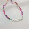 Pendant Necklaces Custom Random Rainbow Chain Name Necklace Jewelry Stainless Steel Personalized Baby Nameplate Women Girl Gifts 231201