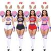 Cheerleading Women's Basketball Football Auto Show Top Shorts Headwear Three Piece Costume School Girl Cheerleading Team Performance Clothing 231201