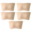 Yoga Outfit 5pcs couleur unie sans bretelles enveloppement buste sexy bustier tube soutien-gorge haut body spaghetti crop cas pour hommes