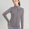 LL-089 اليوغا سترة womendefine تمرين الرياضة معطف معطف السترة الرياضة بسرعة الجافة النشطية أعلى zip slotshirt sportwear بيع الساخنة