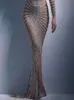 Urban sexy jurken dames pailletten jurk mode mesh split fishtail jurken sexy bodycon jurk elegant slank feest outfits vrouwelijke avond lange jurk t231202