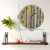 Wall Clocks Yellow Birch Forest With White Trunks Silent Home Cafe Office Decor For Kitchen Art Large