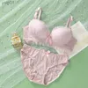 Set di reggiseni Intimo da donna In pizzo Sexy Kaii Raccolta Push Up Comfort Wireless Beauty Back Cute Ladies Reggiseno e slip Fe Lingerie SetL231202