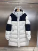 Jp7j Parkas para mujer 2023 Nuevo Coreano North Face Color Block Goose con capucha Diamond Pocket Down Traje Pareja Estilo largo