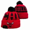 2023 Chicago'bulls''beanie Baseball Noord -Amerikaanse team Side Patch Winter Wool Sport Gebreide hoed Skull Caps Beanies A9