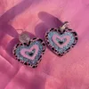 Charm Y2K Accessories Pink Leopard Print Shiny Peach Heart Dangle Earrings For Women Egirl Eesthetic Harajuku Kawaii 2000s 231202