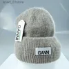 Beanie/Skull Caps 2023 Solid Thicked Sticked C Soft Real Rabbit Päls Trefald Mjuk stil Beanie Hat La Autumn Winter Outdoor Sport Warm CL231202