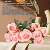 Decorative Flowers Artificial Roses With Long Stem Simulated Silk Real Looking Fake Bouquet For Valentine's Day Party Wedding Decor