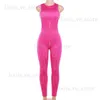 Kvinnors jumpsuits rompers solid ihålig ut ärmlös magisk jumpsuit kvinnor o nacken rygglös smal fit casual romper y2k streetwear fitness joggers overall t231202