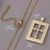 Pendant Necklaces 2023 Lover's Matched Necklace Square Cross Zircon Women/ Men's Golden Copper