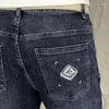 Herrenjeans, modisch, schmal geschnitten, Leggings, Business, lässig, Denim-Hosen, groß, blau, elastisch