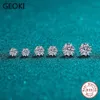 Stud Geoki minął Diamond Test Doskonałe kolczyki Moissanite Snow Płatki