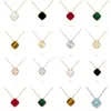 여성을위한 클래식 패션 펜던트 목걸이 우아함 4 Four Leaf Clover Locket Necklace 고품질 초커 체인 디자이너 Jewel258C