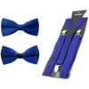 Bow Ties Men Solid, wstępnie związany Bowtie Tie Elastyczne klips z zawieszeniem Y na zestawie Brace BWSET0305