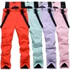 Skidåkning Bib Pants Skidmän och kvinnor plus storlek Varm utomhus snowboarding sport slitning vattentät vindtät vit xxxl 231202