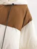 女性用トレンチコート2024秋の冬の膨らみジャケットクロップド軽量フード付き暖かい膨らみ