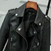 Giacche da donna Versione coreana della giacca in pelle PU sottile Cappotto corto in pelle da moto primavera / autunno inverno 231201