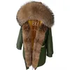 Damenwesten Maomaokong Echtpelz Daunenjacke Frauen Langer Mantel Warm Outwear Großer Kragen Luxus Weibliche Kleidung Parkas Puffer 231201