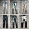 Designer Jeans Mens Denim Trousers Fashion Pants High-End Quality Straight Design Retro Streetwear Casual Sweatpants Purple Jeans Joggers H8