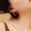 Çember Küpe Paslanmaz Çelik Yaratıcı Twist Kadınlar İçin Düğüm Moda 18 K PVD Altın Plaka Lüks Takı Hediye Su Geçirmez