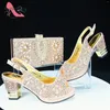 Dress Shoes 2024 Retro Italian Women And Bag Set In Champagne Color Special Design INS With Platform For Wedding