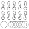 120 pcs Lanière Pivotante Mousqueton Fermoir Mousqueton En Métal avec Porte-clés DIY Porte-clés Bijoux Porte-clés Porte-clés Accessoires Argent Color291g