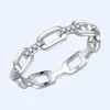 Nowy 100% 925 srebrny prosty pierścień Cadena Hueca Stackable Urocze pierścienie palców dla kobiet Dziewczyny Party Akcesoria Biżuterii 289R