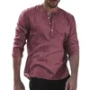 Camisas casuais masculinas 2023 manga comprida camiseta sólida solta moda em torno do pescoço camisa plus size