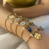 Länkarmband Yizizai 316L Rostfritt stål Devil's Eye Armband för Women Girl Fashion U-Shape Chain Waterproof Wrist Jewelry Party Gifts