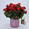 Dekorativa blommor konstgjorda siden rose rhododendron bukett falska blommor skytte rekvisita bröllop bord party vase heminredning