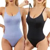 Kvinnors formar sömlösa formkläder kvinnor spaghetti strap bodysuit bantar underkläder mage kontroll jumpsuit postpartum full body shaper