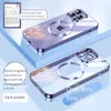 Hi-Q Iphone case Luxury Plating Capas de silicone transparentes para Magsafe iPhone 11 12 13 14 15 Pro Max Plus mini à prova de choque Clear Cover Lens Protection