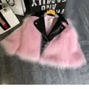 Down Coat Faux Fur Children Leather Autumn And Winter Motorcycle Girls Fashion Jackets Kids Tops Clothes 231202