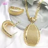 Wedding Jewelry Sets Luxury 18k Gold Plated Set for Women Italian Jewellery Bride Necklace and Earrings African 231201