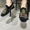 Dress Shoes Chinese Style Casual Fashion Old Beijing Cloth Embroidery Flower Social Guy Male MoccasinGommino 231201
