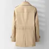 Men's Jackets 2023 Autumn Mid Length Business Fashion Casual Solid Color Versatile Personality Flip Collar Windbreaker Coat
