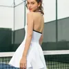 Aktiv shorts lo tennis kjol kvinnors kappklänning yoga sexig löpning fitness sport kommer med bröstplatta logotyp