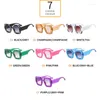 Lunettes de soleil carrées dégradées de couleur bonbon pour femmes, surdimensionnées, décoration en cristal polygone, lunettes de soleil féminines, nuances élégantes