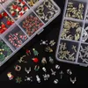 Decorazioni per nail art 240 pezzi Nail art natalizio in lega Strass Decorazioni per nail art 3D Charms Glitter Unghie finte Accessori Forniture per manicure 231202