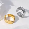 Anneaux de cluster Fashion Steel Open Band Ring pour femmes filles cadeau en métal
