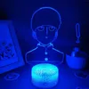 ナイトライトマンガ3D溶岩ランプモブサイコ100アニメフィギュアシゲオRGB LEDバッテリーカラフルな誕生日プレゼントベッドルームテーブルの装飾