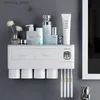 Porte-brosses à dents Tiroir Porte-brosse à dents Support de rangement mural avec distributeur de dentifrice Porte-gobelets Organisateur de maison pour accessoires de salle de bain Q231202