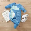 Kläder sätter vinter baby pojke kläder 0 till 12 månaders dinosaurie tryck fleece jumpsuit bodysuits one-bites långärmad baby onesiesl231202