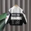 Down Coat Clothes Child Boy Jacket Letter Button Boys and Girls Coats 2023 Korean Kids Motorcycle Streetwear Fashion 2 11year 231202